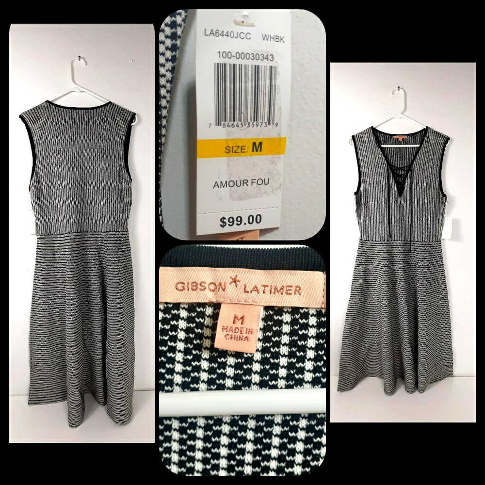 Gibson & Latimer Amour Fou Striped V Neck Dress